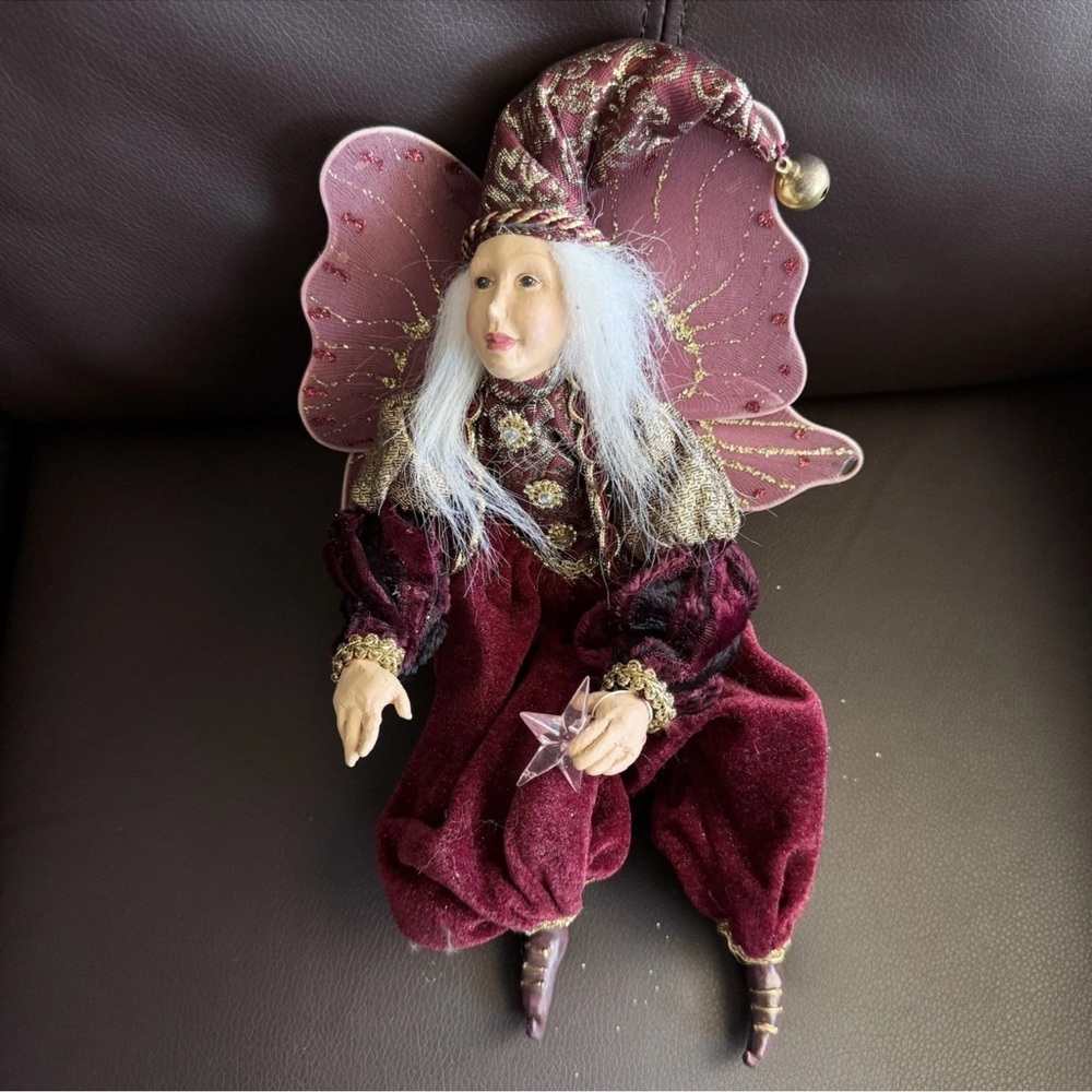 NWT Vintage Winward Holidays Fairy Holiday Doll Velvet Shelf Sitter Figurine